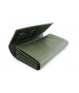 Leather waiter's wallet with zippered coin pockets 515-2401-57