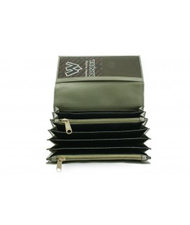 Leather waiter's wallet with zippered coin pockets 515-2401-57
