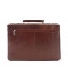 Brown leather briefcase with three internal compartments 112-6004-40