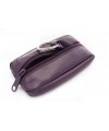 Purple leather keychain with a zip pocket 619-2418-76