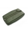 Dark green leather keychain with zipper pocket 619-2418-57