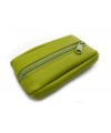 Light green leather keychain with zipper pocket 619-2418-51