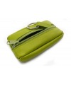 Light green leather keychain with zipper pocket 619-2418-51