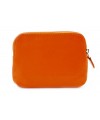 Larger orange leather double-zip keychain 619-8104-84