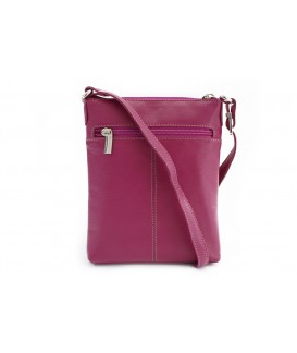 Fuxia leather zipper handbag 212-3013-36