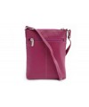 Fuxia leather zipper handbag 212-3013-36