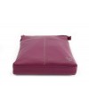 Fuchsiafarbene Lederhandtasche mit Reißverschluss 212-3013-36