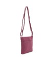 Fuxia leather zipper handbag 212-3013-36