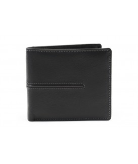 Black and gray men's leather wallet 513-3223A-60/66