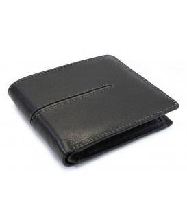 Black and gray men's leather wallet 513-3223A-60/66