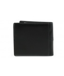 Black and gray men's leather wallet 513-3223A-60/66