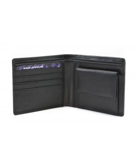 Black and gray men's leather wallet 513-3223A-60/66