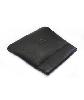 Black leather coin pocket with spring 519-7708-60