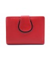 Red women's leather wallet with decorative flap 511-1693-31/60