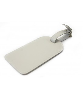 Light gray leather luggage tag 619-5405-20