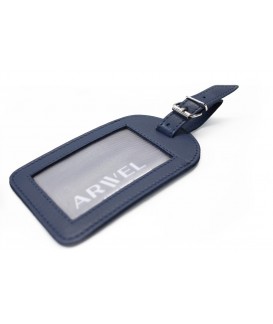 Dark blue leather luggage tag 619-5405-97