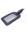 Dark blue leather luggage tag 619-5405-97