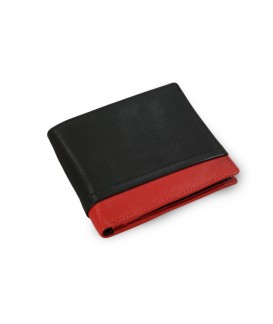 Black-red men's leather wallet 513-4723-60/31