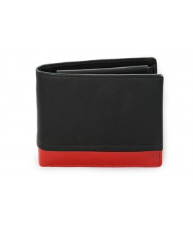 Black-red men's leather wallet 513-4723-60/31