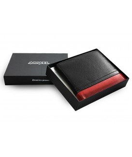 Black-red men's leather wallet 513-4723-60/31