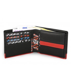 Black-red men's leather wallet 513-4723-60/31