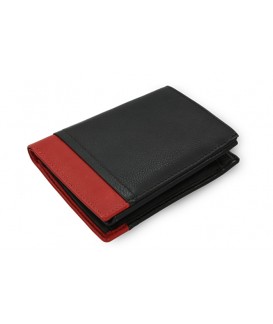 Black-red men's leather wallet 514-4724-60/31