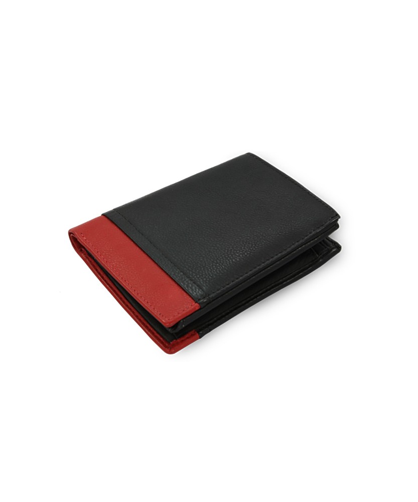 Black-red men's leather wallet 514-4724-60/31