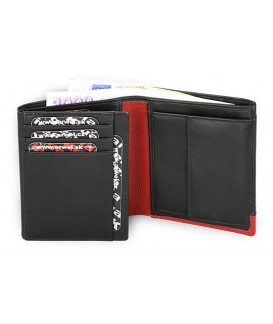 Black-red men's leather wallet 514-4724-60/31