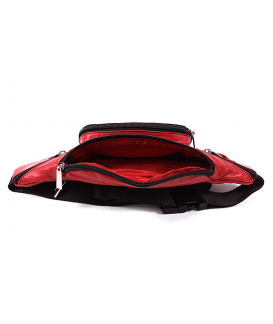 Red leather fanny pack 611-6116-31