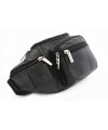 Black leather fanny pack 611-6116-60
