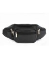 Black leather fanny pack 611-6116-60