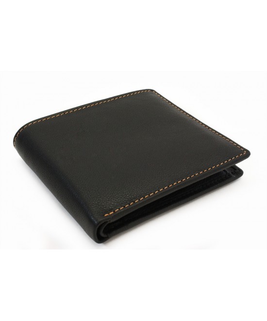 Black men's leather wallet 513-3223B-60