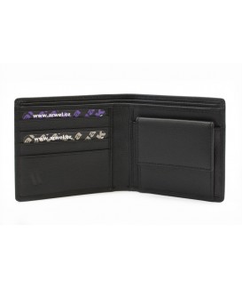 Black men's leather wallet 513-3223B-60