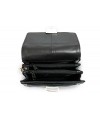 Black leather men's flip-top briefcase 611-7322-60