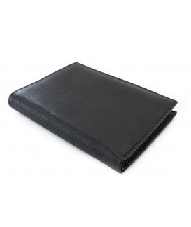 Black men's leather wallet - billfold with internal zipper pocket 514-5924-60