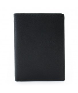 Black men's leather wallet - billfold with internal zipper pocket 514-5924-60