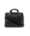 Black leather business laptop bag 212-2187-60