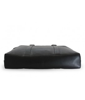 Black leather business laptop bag 212-2187-60