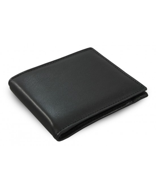 Black men's leather wallet without a coin pocket 519-2910A-60