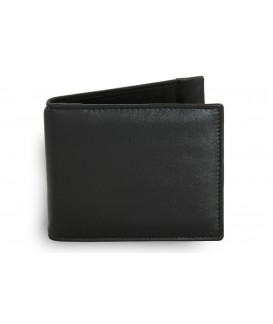 Black men's leather wallet without a coin pocket 519-2910A-60