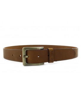 Brown smooth leather men's belt 913-105-47