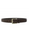 Brown leather men's belt with pattern 913-552-47