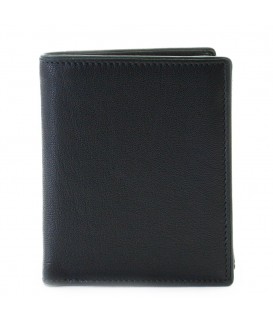 Black-green men's leather wallet with an internal snap closure 514-8140-60/58