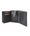 Black-green men's leather wallet with an internal snap closure 514-8140-60/58