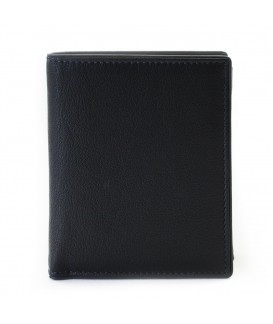 Black and blue men's leather wallet with an internal snap closure 514-8140-60/97