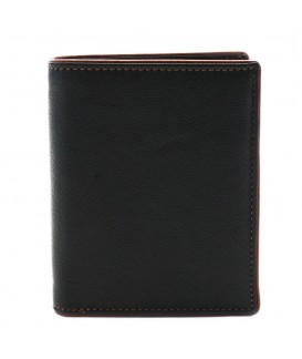 Black-brown men's leather wallet with an internal coin pocket 514-8140-60/44.