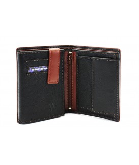 Black-brown men's leather wallet with an internal coin pocket 514-8140-60/44.