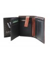 Black-brown men's leather wallet with an internal coin pocket 514-8140-60/44.