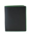 Black and green men's leather wallet with inner fastener 514-8140-60/51