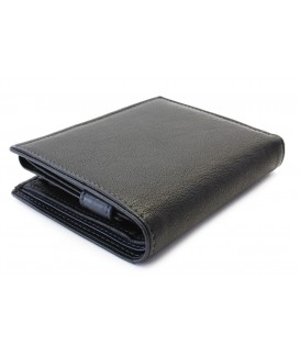 Black and blue men's leather wallet with an internal snap closure 514-8140-60/97